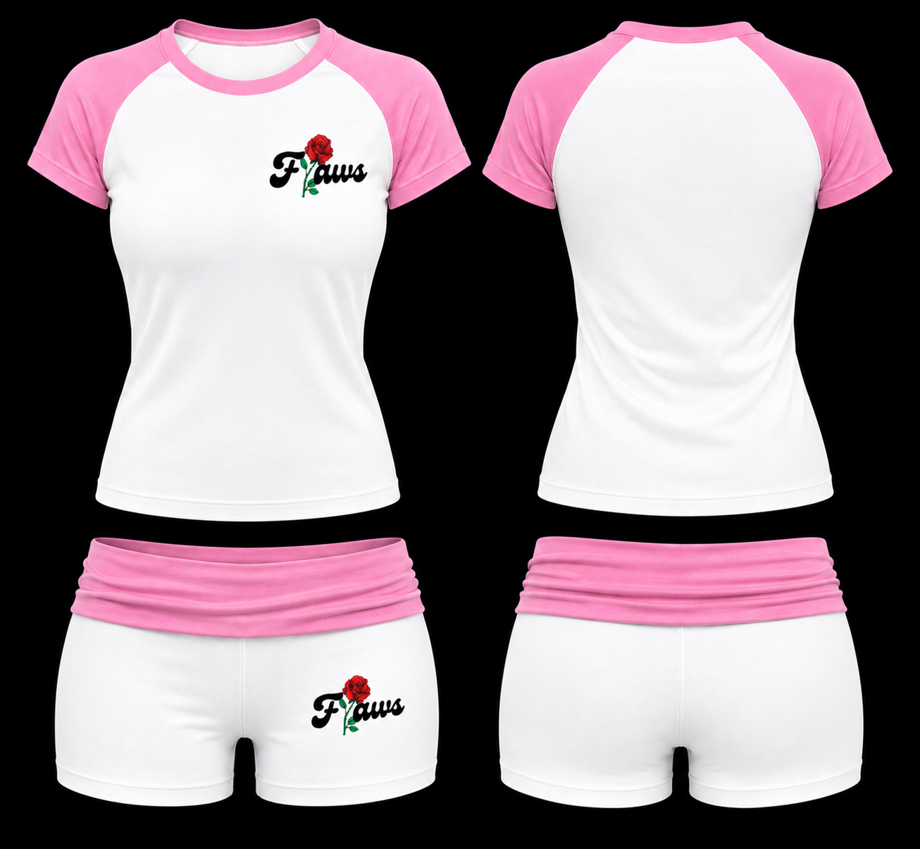 Flaws women Baby Pink two-piece set